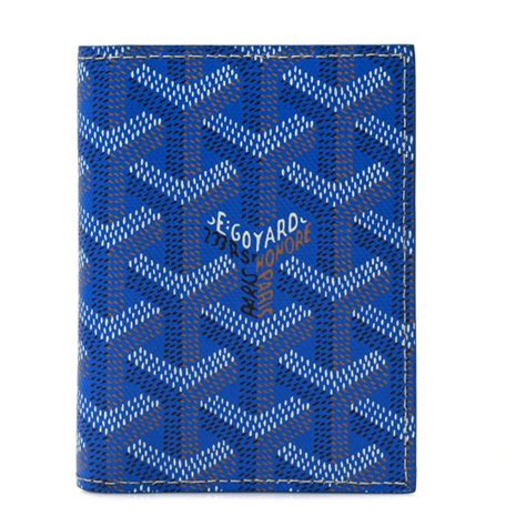 goyard st marc blue|GOYARD Goyardine Saint Marc Folding Card Case Sky Blue .